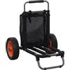 SPORTNOW Carrello da Spiaggia Pieghevole con Tasca in Rete, Manico Telescopico e Cavalletto, 82x67x81 cm