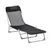 Outsunny Sdraio da Giardino Pieghevole con Schienale Reclinabile e Cuscino, in Metallo e Texteline, 182x56x28 cm, Nero | Aosom Italy