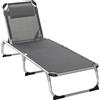 Outsunny Sdraio Pieghevole con Poggiatesta e Schienale Regolabile in Alluminio 60x165x76cm Grigio | Aosom Italy