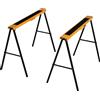 HOMCOM Set di 2 Cavalletti Pieghevoli in Metallo Antiscivolo, Carico Massimo 125 kg, Arancione Nero | Aosom Italy