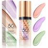 Ceboic Primer Tricolore, Isolation Cream, Color Correcting Facial Serum, Base Primer Trucco Viso, Colour Corrector Makeup Primer, Pori Invisibili, Controllo dell'olio Idratante, Incarnato Uniforme