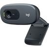 Logitech c270 webcam hd, hd 720p/30fps, videochiamate hd widescreen, correzione automatica luminosità, microfono riduzione del rumore, skype, facetime, hangouts, webex,pc/mac/tablet/chromebook