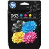 Hp confezione da 4 cartucce di inchiostro nero, ciano, magenta, giallo originali 963