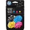 Hp confezione da 4 inchiostri originali 932/933 nero, ciano, magenta, giallo
