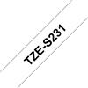 Brother tze-s231 nastro per etichettatrice nero su bianco tz