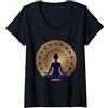Yoga/meditazione/calma, buddha, namaste Donna Abito da Yoga Vesti da Meditazione Namaste Posizione Loto Maglietta con Collo a V