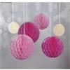 Rayher Sfere Di Favo Da Appendere, Fucsia/Rosa/Beige, 5/8/10Cm Assortito, Bus.Blis. 6Pz, 87079000