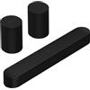 Sonos Pack Beam (Gen 2) + 2x Era 100 nero opaco - Soundbar, Dolby Atmos, Dolby TrueHD, Dolby Digital Plus, AirPlay 2, Bluetooth, Wi-Fi