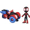 SPIDEY AND HIS AMAZING FRIENDS Hasbro Marvel Miles Morales: Action Figure di Spider-Man e veicolo Techno-Racer, per bambini dai 3 anni in su, multicolore, (F1941)
