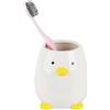 LOUIE SILNA Portaspazzolino in ceramica, simpatico animale Tumbler spazzola da trucco, spazzolino da denti, dentifricio bagno, piano di lavoro, supporto per rasoio, organizer per tazza, bianco sporco