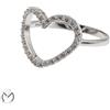 Anello oro bianco 18 Kt 750 cuore zirconi -947/VE-