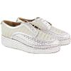Emporio Armani X3C140 Donna Argento Intrecciato Scarpe con Plateau EU37 Lacci