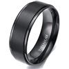Zakk Anello da uomo e da donna titanio anelli di fidanzamento fedi nuziali nero spazzolato 4mm 6mm 66mm (8mm,67 (21.3))