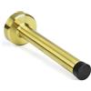 Gudui Fermaporta extra lungo da 15,2 cm, montaggio a parete, fermaporta dorato per battiscopa con punta in gomma paraurti in acciaio inox, protezione da parete, ottone oro, 150 mm