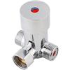 Walfront G1 / 2 Valvola Temperatura Acqua Rubinetto Termostatico in Ottone Massiccio a Valvole Termostatiche per Termosifoni Valvola di Miscelazione Acqua Calda per Scaldabagno Domestico
