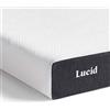 LUCID Materasso in memory foam, con gel rinfrescante & carbone di bambù - Oeko-Tex - sottile 13 cm - Rigido, Una Piazza e mezza 120 x 200 cm