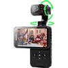 ORDRO Videocamera palmare 5K, Vlogging, Touch screen girevole da 3,5 pollici, stabilizzazione a 3 assi, visione notturna IR, WDR, riconoscimento facciale, grandangolo di 120°, lunga durata della