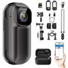ONKELYIM Mini Fotocamera Sportiva 4K WiFi, 128 GB Action Camera, Fotocamera Moto Magnetica Portatile, POV Bodycam, Fotocamera Corpo Mani Libere Dimensione Di Un Pollice per Animali Domestici, Viaggi