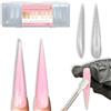 NOVO OVO Extra Super Long XXXXL e 5XL - Set di 70 stampi per unghie a spillo per allungamenti in poligel, in acrilico, per manicure salone fai da te, 14 misure
