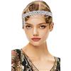 BABEYOND Flapper - Fascia per capelli stile anni '20, Gatsby, vintage, con strass, accessorio per matrimonio, ballo di fine anno, da donna, colore: argento
