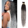 Seimainurs Capelli lunghi ricci all'uncinetto, per trecce bohémien, onde oceaniche, per donne di colore (OT1B/grigio, 61 cm (confezione da 2)