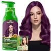 Herbishh Shampoo colorato per capelli grigi - Shampoo per tinture per capelli - Colora i capelli in pochi minuti - Colore di lunga durata - 500 ml - Colore per capelli 3 in 1 - Senza ammoniaca (viola