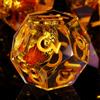 ORUZA Set di 7 dadi in resina poliedrici con bordo affilato, per Dungeons and Dragons, giochi di ruolo e MTG, per giochi di ruolo da tavolo Dungeons and Dragons, colore: trasparente e oro