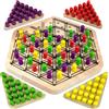VingaHouse Gioco da Tavolo Strategico Scacchiera Triangolare per 2-4 Giocatrici | Divertente Gioco con Elastici, Classici Giochi da Tavolo, Giocattoli Educativi per Feste, Giochi di Logica,Regali per Bambini