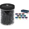 Schneider Inchiostro Cartuccia Contenitore 100-Pezzo Set, Nero & Cartucce d'Inchiostro per Penna Stilografica Colori Pastello Confezione da 10 x 6, Multicolore, Formato Standard