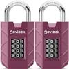 NOVLOCK Lucchetto a combinazione a 4 cifre - robusto e sicuro - arco in acciaio temprato da 7 mm - per armadietti, armadi, cancelli, recinzioni e capanni - 2 pezzi, viola