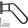 YEOOE Corrimano per gradini da esterno, scala a U, da 1 a 3 livelli, ringhiera per scale di colore nero opaco per giardino, garage, veranda, cortile e giardino, interni ed esterni (66cm, nero)