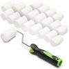 ToolSpace Rullo per Verniciare Rulli in Mousse Liscia con Manico per Legno Metallo Piastrelle Mobili Progetti Fai-da-Te Smalti e Vernici Alta Densità con Applicazione Assorbimento - 5cm Set 20 Pezzi