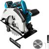 CDIYTOOL Sega circolare senza filo compatibile con batteria Makita da 18 V, sega circolare elettrica da 7-1/4 con 2 lame, 5000RPM brushless, smussatura 0-45°, per tagliare legno, piastrelle, metallo, plastica