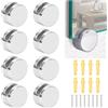 Joyan 8 Pezzi Clip di Vetro, Clip per Specchio da Bagno, Supporto Vetro Clip in Lega di Zinco, Ganci per Specchio a Muro, per Specchio e Vetro Spessi 3-7 mm, con 8 Viti in Acciaio Inox e 8 Tasselli
