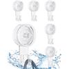 Quntis Set di 6 Ganci a Ventosa Senza Foratura, Ganci Trasparenti Extra Resistenti da 5KG, Combinazione di Colla e Vuoto, Ganci Impermeabili in Plastica per Finestre, Vetro, Bagno, Cucina e Ghirlande
