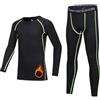 Gavena Set di compressione termica per bambini, per palestra e sport, per bambini dai 6 ai 13 anni, Pile Verde, 6-7 Years