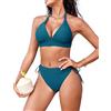 Nadeer Costume da Bagno Donna Scollo a V Push Up Due Pezzi Elegante Swimwear Sexy Halter Costumi da Mare Beachwear