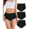 TANSTC Mutande Mestruali Donna, 4 Strati Ultra Assorbenti, Slip Donna Cotone da Ciclo Mestruale Donna Flusso Abbondante, Lavabile E Riutilizzabile, Mutande Post Parto (XL 3 Pezzi)