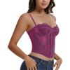 Werkiss Corsetto in pizzo da donna, bustino con cinghie in vita, per uscire e per feste, Rosa acceso, XL