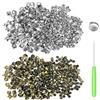 CiShow 800pcs Quadrato Piramide Stud Metallo Artiglio Nail Head Rivet Studs Spike Vite Craft Punk Gun Metallo, 7/10mm, con Nastro di Perforazione per Vestiti Scarpe DIY Progetti (Bronzo + Argento)
