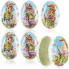 com-four® 6X Uova di Pasqua da riempire - Uova Colorate per Pasqua - Uova di Pasqua con Motivi pasquali in Stile Fumetto da Nascondere e Regalare (6 Pezzi - 09 cm)