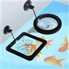 FdcLixuvol 2 pezzi di mangime automatico per piante galleggianti, per acquario, con ventose, anelli galleggianti, per cambi d'acqua, per pesci rossi, tartarughe (nero)