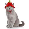 Penitue Cappelli Lavorati a Maglia per Gatti, Adorabile Berretto All'Uncinetto Gattini Copricapo Morbido Cani Gatti Cuccioli Sessioni Fotografiche per Le Vacanze e Decorazioni Feste (Stile Fragola)