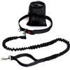 igadgitz Home U6990 - Guinzaglio per Cani Allungabile Elastico Guinzaglio Cane Guinzaglio Corsa con Cintura da Corsa per Jogging Mani Libere e Custodia con Cinturino - Nero