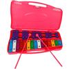 fuzhik Glockenspiel Professional Diatonico a 25 Tasti Metallofono, Per Uno Strumento Musicale, Aggiornamento Xilofono, Con Due Martelli (Rosso)