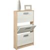 amuéblate online, Scarpiera con 3 porte, mobile per scarpe stretta, modello Helsinki, finitura in colore Puccini e Andersen, Legno, 108 cm (Alto) x 60 cm (Ancho) x 17 cm (Fondo)