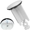 Yuechenggui Tappo di scarico universale da 40 mm, per cucina, bagno, lavandino, altezza regolabile, ottone cromato