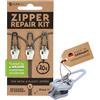 Zlideon Kit Universale Riparazione Cerniere per Plastica e Metallo Multipack - 3 pz, Argento (L) | Cursore di Ricambio Istantaneo per Zip di Giacche e Cappotti Invernali | Prodotto in Germania