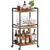 Lifewit Carrello da Cucina a 3 Livelli con Ruote Bloccabili, Carrello Portaoggetti per Cucina, Soggiorno, Uso Esterno, 43,2 x 30 x 81,5 cm, Nero