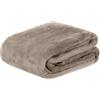 Brandsseller - Coperta in finta pelliccia di visone, 180 x 220 cm, colore grigio talpa